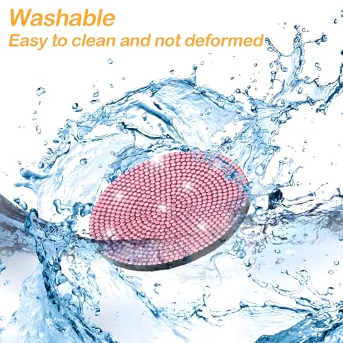 Image of Osilly Bling Car Cup Holder Coaster, Crystal Rhinestone Anti-Slip Insert Coasters, Universal 2.75 Inch Fashion Automotive Cup Mat, Car Interior Accessories Decor Gifts for Women (Pink, 4PCS)