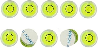10Pcs Double Sided Adhesive Bubble Levels 15x8mm Small Stick-on Level Circular Bullseye Mini Little Bubble Spirit Levels Measuring Layout Tools (A)