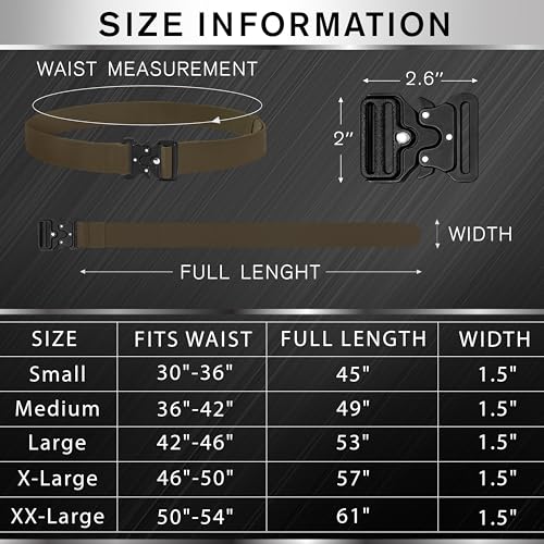 Image of TECEUM Tactical Belt - Heavy-Duty & Quick Release - Military, Work, Rigger, Duty & Utility Belt for Men