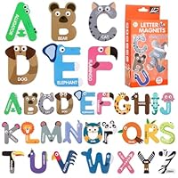 Large Magnetic Letters for Kid, Alphabet ABC Magnets for Refrigerator, Magnets Fridge Animals Alphabet Toys Cute Spelling Learning Game Toys for Kids Child Preschool