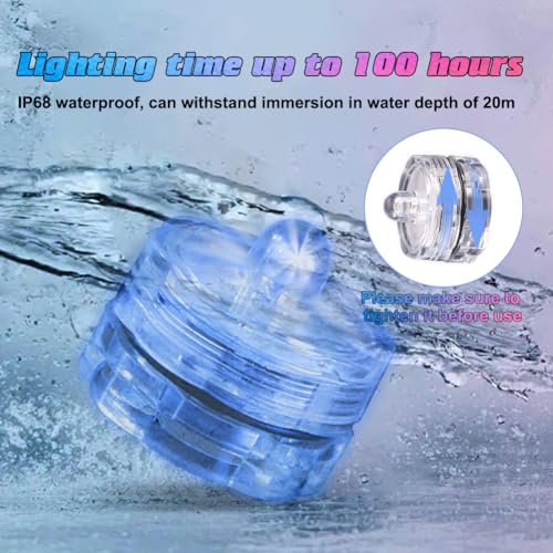 Editbar Pack of 12 LED Candles Tea Lights, LED Tea Lights, Flameless Candles, Mini Underwater Waterproof LED Lights, LED Pond Lighting Decorative Lights for Party, Wedding, Garden - Colourful Colour - Image 2