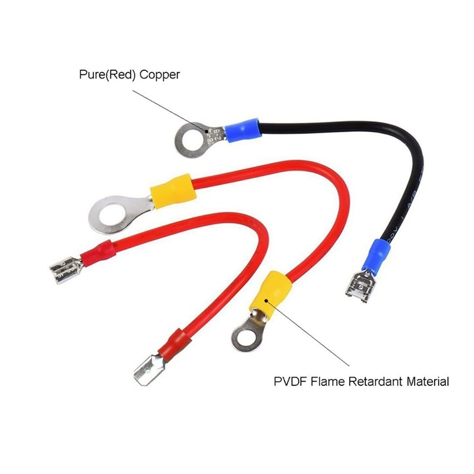 Demasiado 1200 pz Terminali a crimpatura Assortiti Kit Terminali elettrici isolati Terminali a Fili Connettori a crimpare Terminal Spade Anello CLH 22-10 AWG.