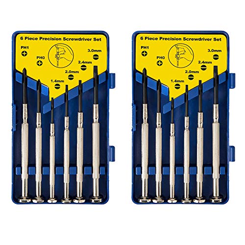 Sonku Lot de 12 mini tournevis de précision portables avec 6 tournevis cruciformes de tailles différentes, convient pour bijoux, montres, lunettes, jouets, projets de bricolage Cover