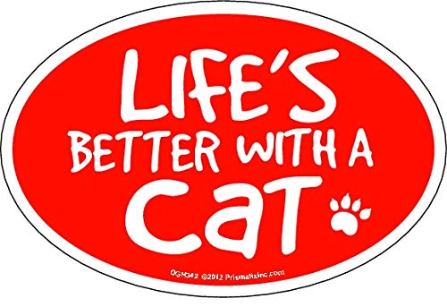 Imán ovalado Life is Better with a Cat para amantes de gatos miniatura 1