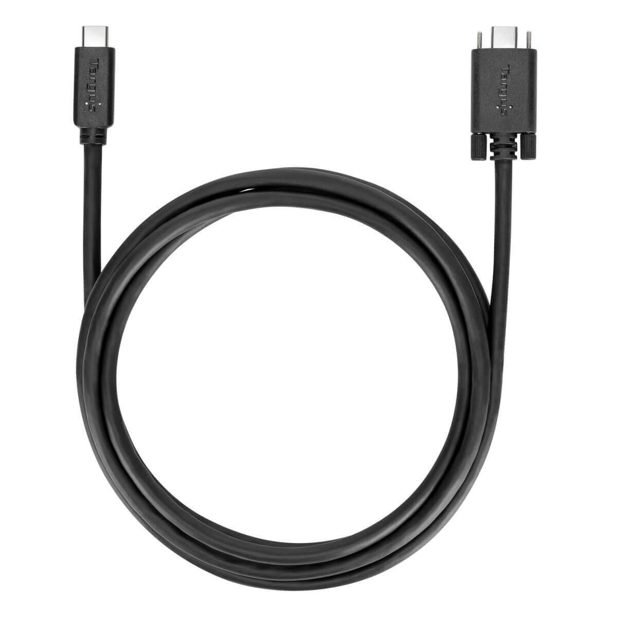 Targus+1M+USB-C+Male+to+USB-C+Male+10Gbps+Screw-in+Cable%2c+Black+(ACC1121GLX)