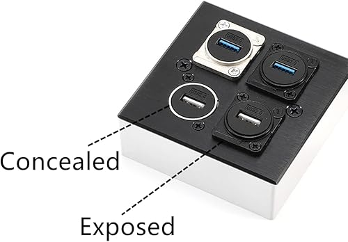 Miniatura 3 de PENGLIN 2 conectores USB 2.0 de montaje en panel, puerto USB tipo D, enchufe hembra de transferencia de datos, alimentación a través del acoplador