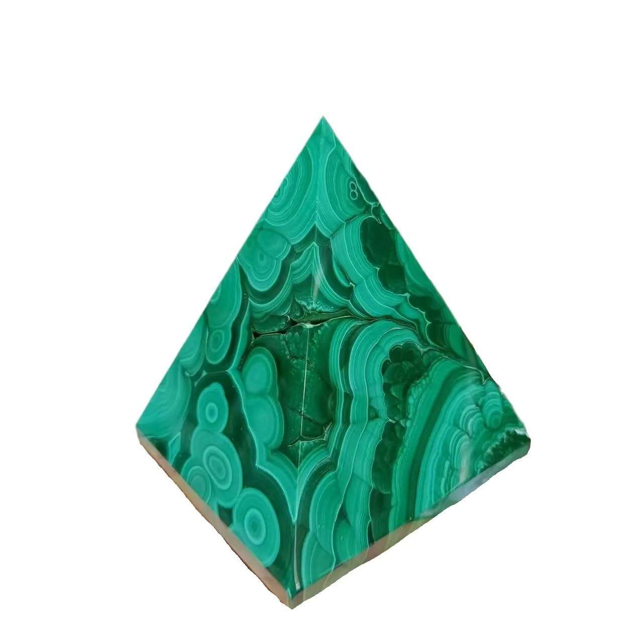 AARTERZZA 1pcs 310-400g Green Malachite Pyramid, Quartz Crystal