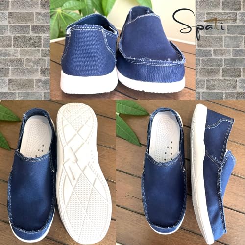 SPATI Men's Canvas Linen Slip On Loafer Lightweight Breathable Casual Shoes Orthopedic Travel for Summer Autumn Spring Walking Shoes for Men3