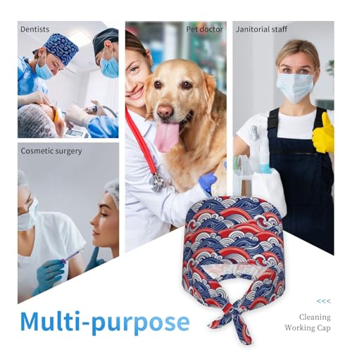 Image of Breathable Working Cap with Adjustable Sweatband Scrub Cap for Men /Women