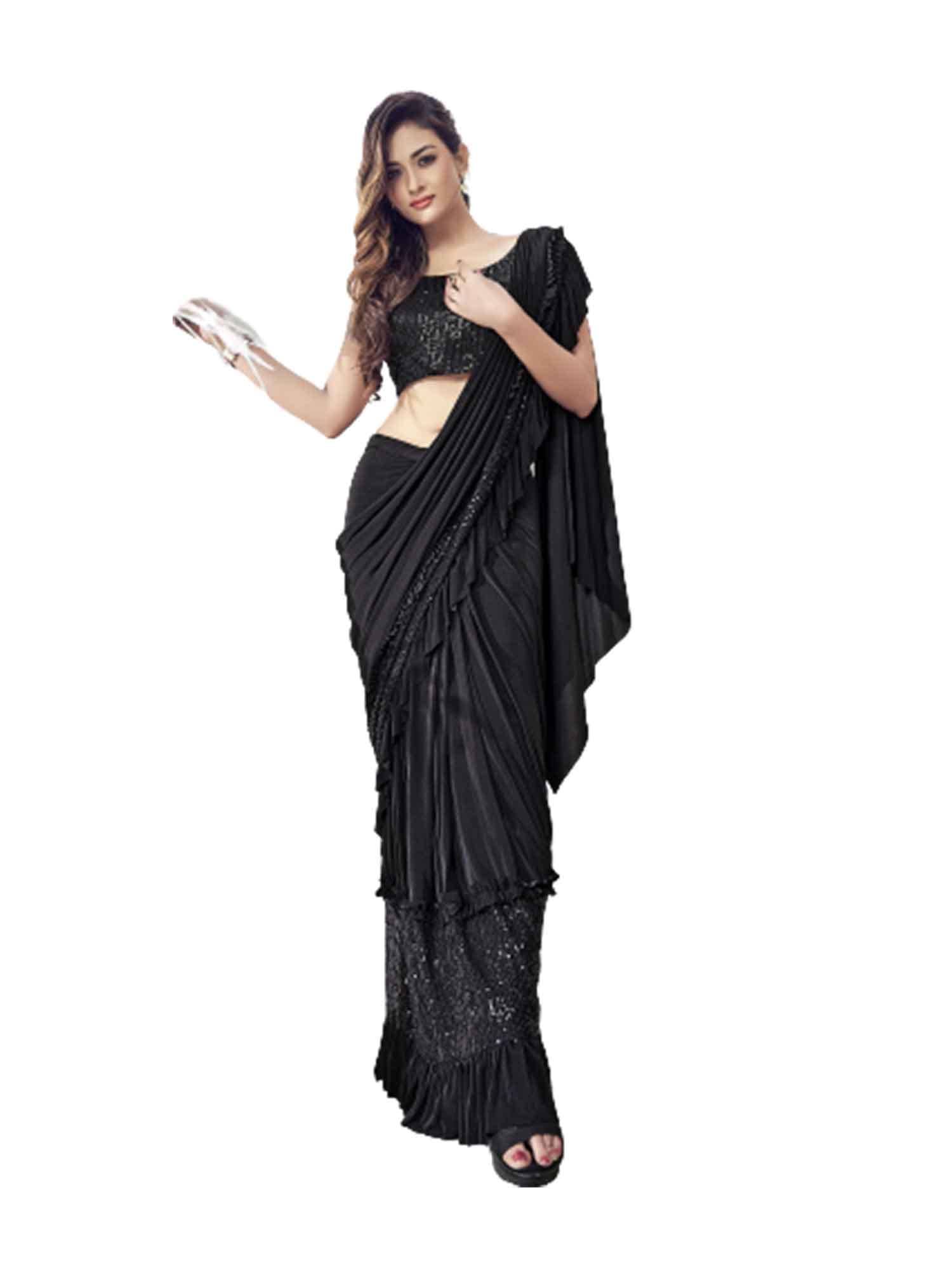 GenericWOMEN INDIAN DESIGNER READY TO WEAR GOWN SAREE PARTY FESTIVE COCKTAIL WEDDING WEAR GIRLISH DRESS SARI BLOUSE 7684