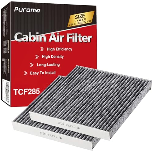 Image of Puroma Cabin Air Filter with Activated Carbon, Replacement for CP285, CF10285, Toyota Camry, RAV4, Highlander, Corolla, 4Runner, Tundra, Prius, Sienna, Lexus, Scion, Subaru, Jaguar (2 pcs)