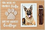 boom moments Pet Memorial Picture Frame | You Were my Favorite Hello and my Hardest Goodbye | Lovely as Loss of Your Dog or Cat | Sympathy Keepsake Gift | 6x4 Inches Photo Opening | Collar Mount