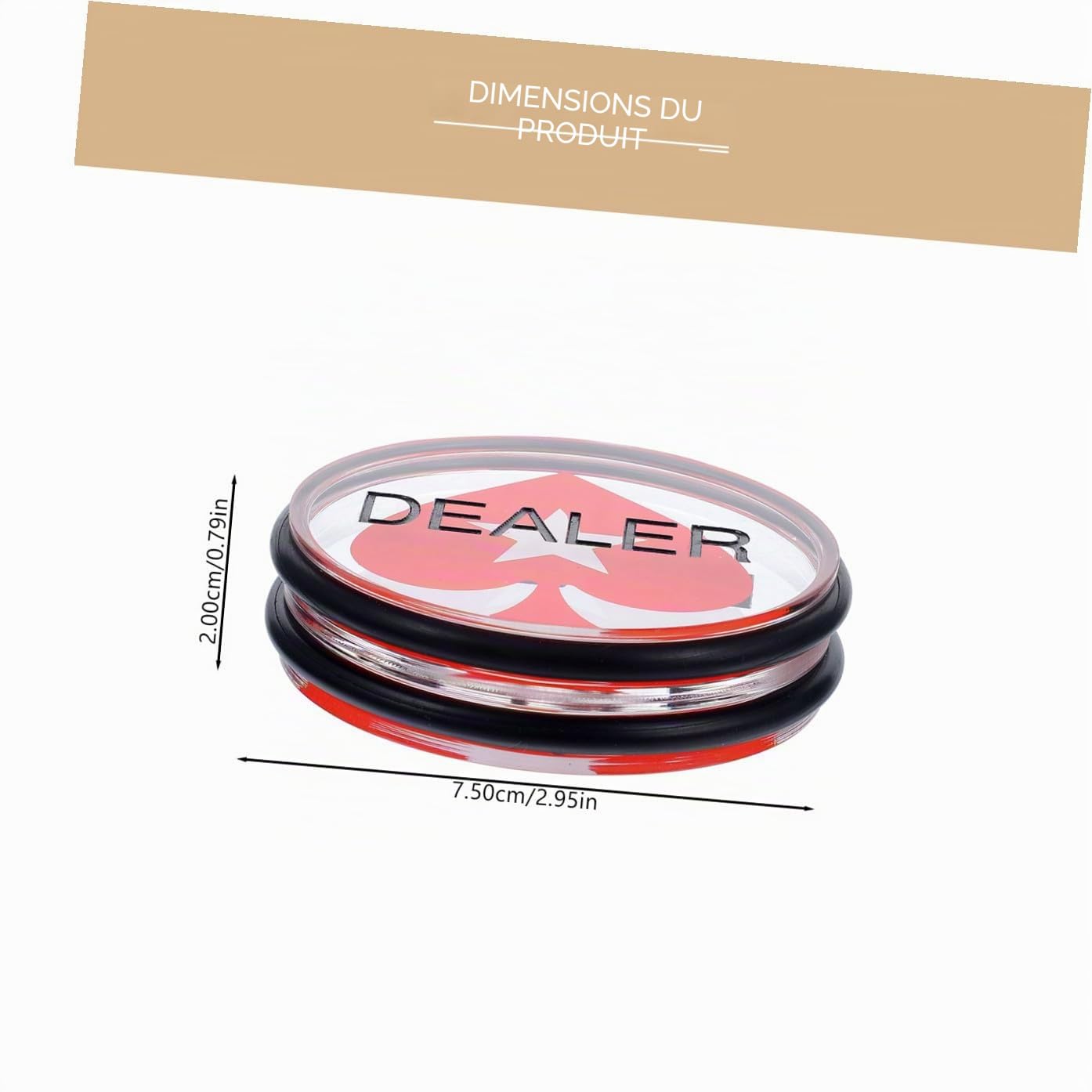 BESPORTBLE Jeton De Poker Bouton Croupier 75 Mm Grand Format pour Joueurs, Accessoire en Acrylique Double Face, Marqueur De Jeu Poker, Tournoi Et Parties à Domicile,