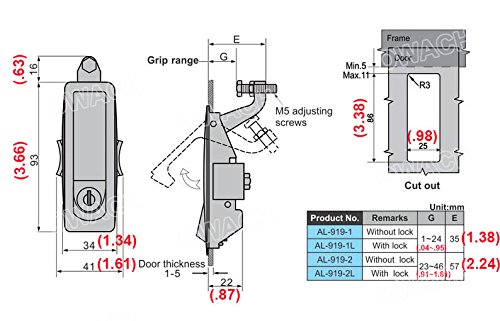 Owach AL-919-1L Flush Lever Adjustable Grip Range 0.04"-0.94" thumb #1