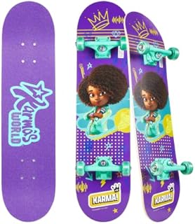 Skateboard with Printed Graphic Grip Tape - Great for Kids and Teens Cruiser Skateboard with ABEC 5 Bearings, Durable Deck, Smooth Wheels