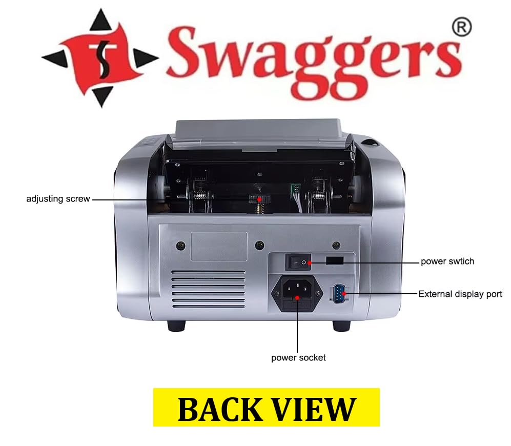 Image of swaggers Highest Selling Mix Value Note Counting Machine with Fake Note Detection| Used in Banks, Offices, Hotels, Hospitals, Schools, Colleges, Retails Shops, Jewellery Shops etc.