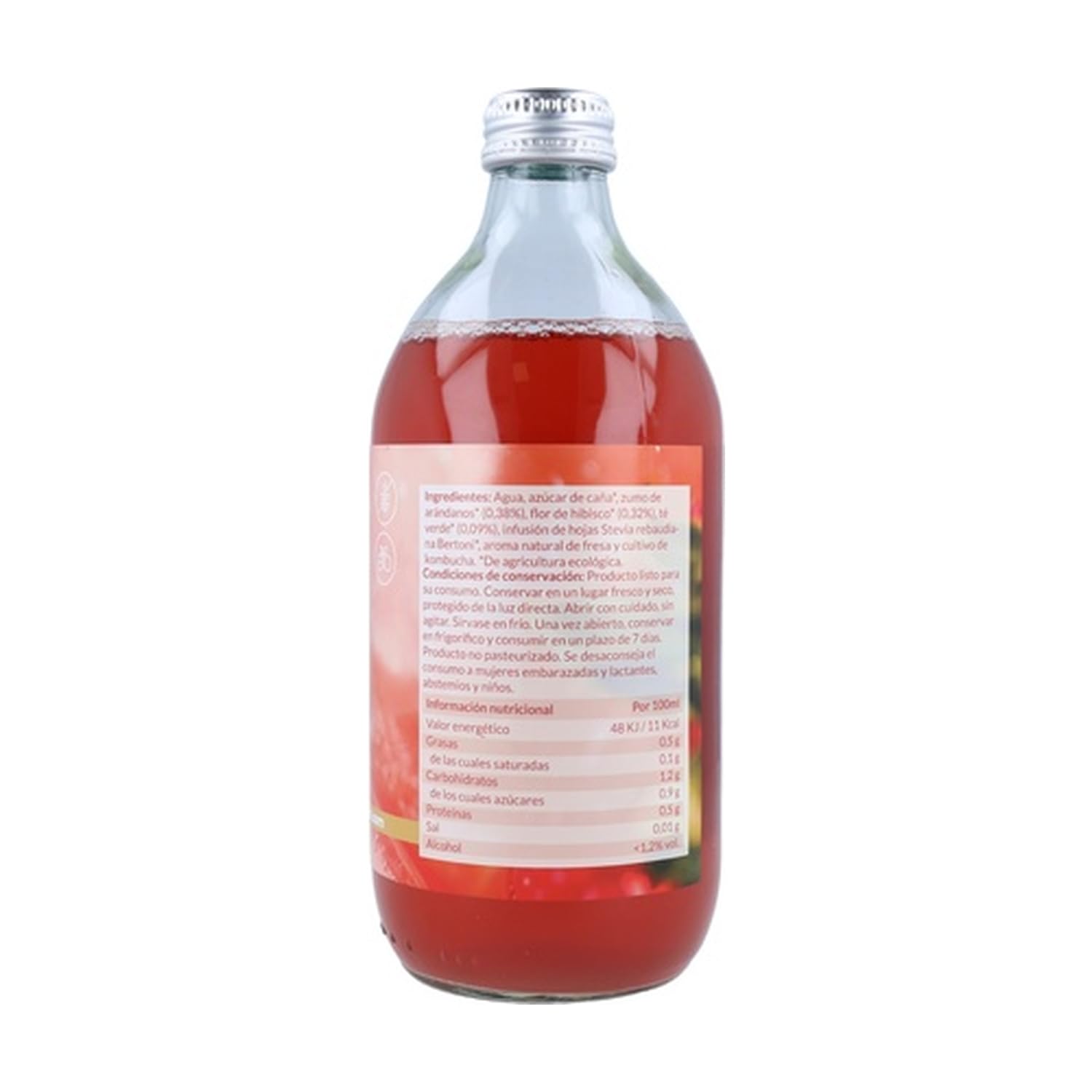 Pack de kombucha frutos rojos BIO | 6 unidades | Naturitas Essentials | 6 Unidades De 500Ml | Ayuda a la digestión y al sistema inmunológico | Refrescos