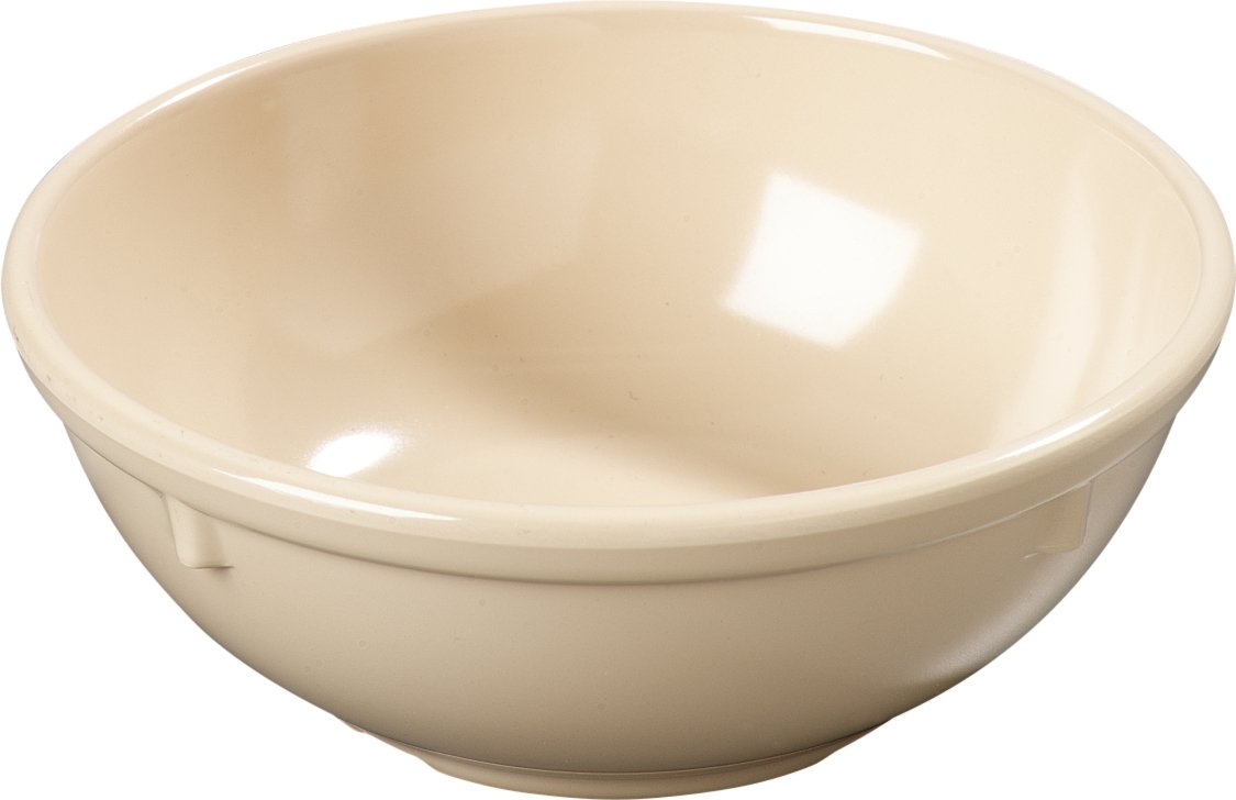Carlisle FoodService Products Dallas Ware Reusable Plastic Bowl for Buffets, Home, and Restaurants, Melamine, 16 Ounces, Tan, (Pack of 48)