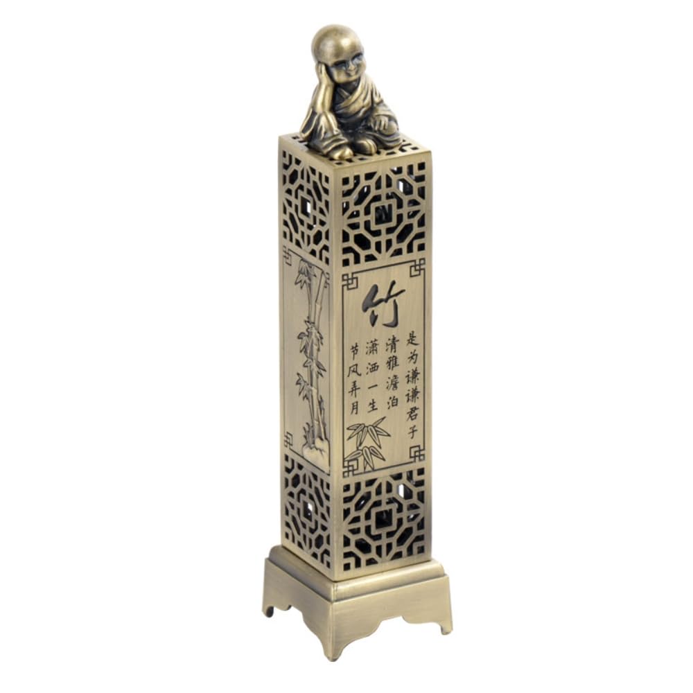 Brûleur d'encens chinois en cuivre sculpté style asiatique