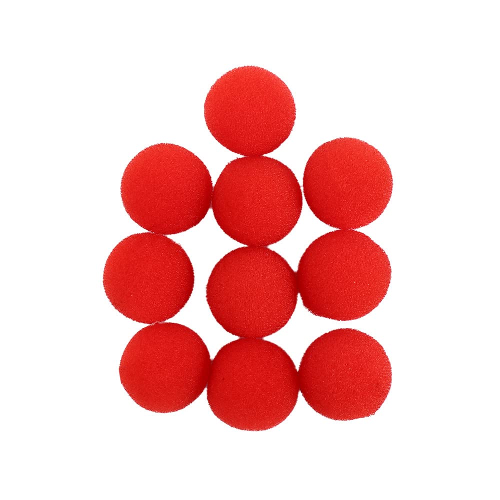 10PCS Red Sponge Balls Soft Magic Tool Sponge Balls,Lightweight Mini Sponge Balls Magic Street Classical Comedy Trick Props(3.5cm)