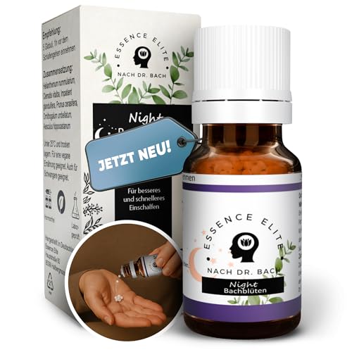 Essence Elite Bachblüten Globuli NIGHT 10g - Natürliche Unterstützung beim Einschlafen, besser-Schlafen mehr innere Ruhe Schlaf, hormonfrei