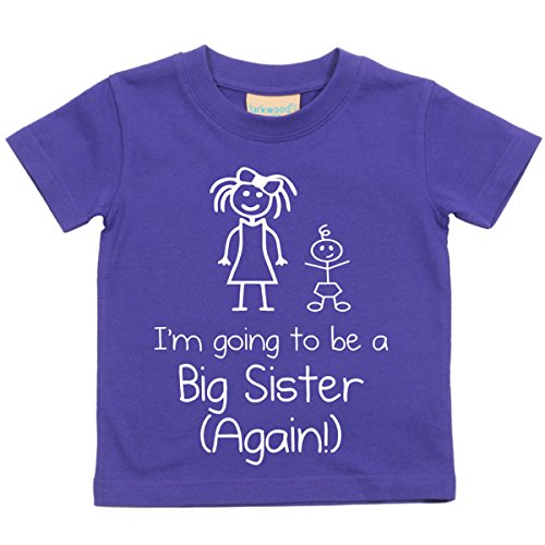 60 Second Makeover Limited Camiseta con Texto en inglés u00abIu0092m Going To Be A Big Sister Againu00bb de Color Morado - Tallas: Morado Talla:5-6 años