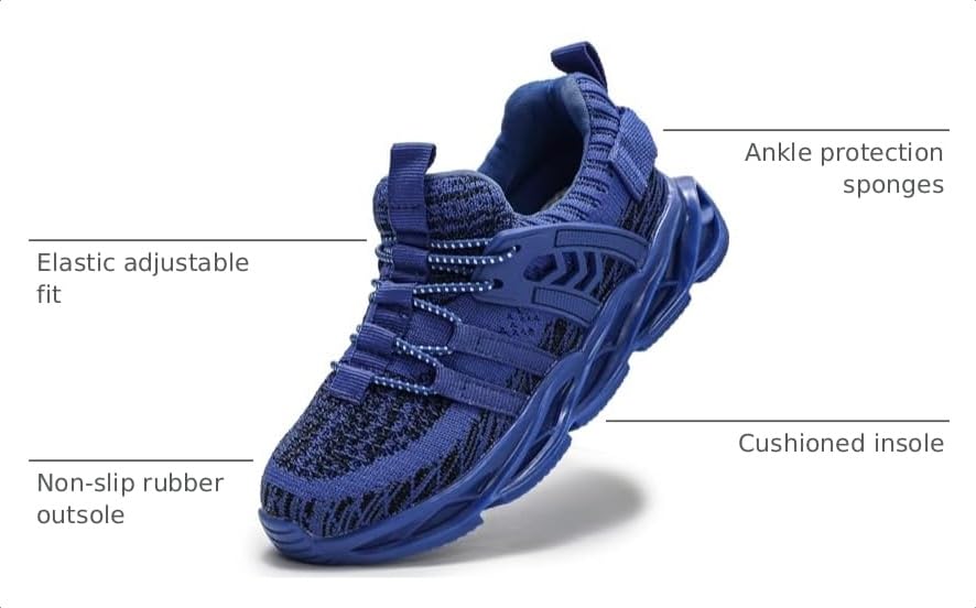 Image of DADAWEN Boys Girls Sneakers Kids Lightweight Breathable Tennis Shoes Strap Running Athletic Shoes for Toddler /Little Kid /Big Kid