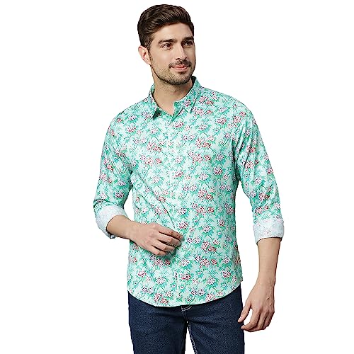 Image of Thomas Scott Men's | Printed | Full Sleeve | Slim Fit | 100% Cotton | Spread Collar | Casual Shirt