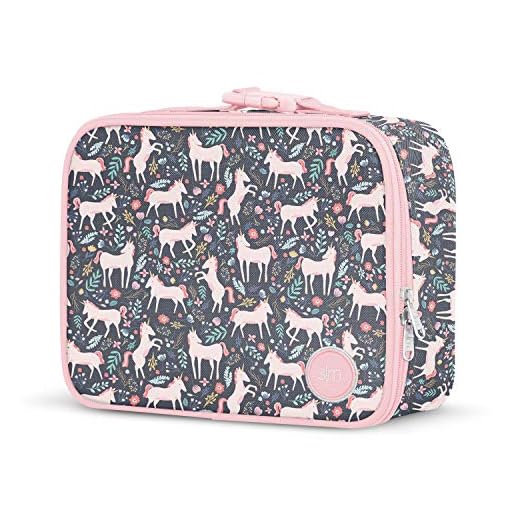 Simple Modern Kids Lunch Box for Toddler | Reusable Insulated Bag for Girls, Boys | Meal Containers for School with Exterior and Interior Pockets | Hadley Collection | Unicorn Fields