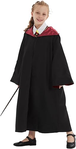 Miniatura 5 de Disfraz de bruja para niñas y niñas, uniforme escolar mágico, bata de bruja para niñas, falda, camisa, accesorios de cosplay de Halloween