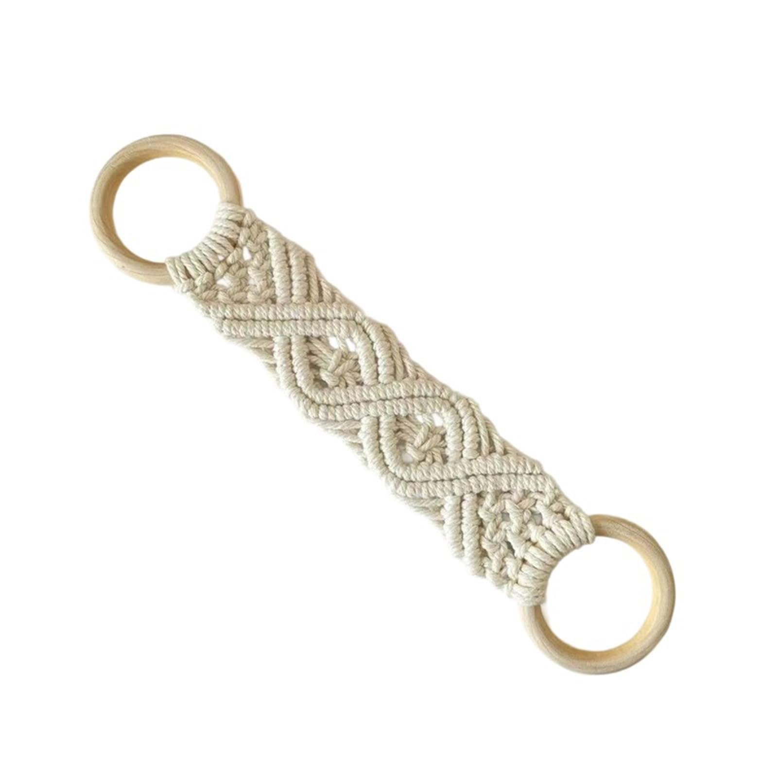 Lot de 4 porte-serviettes en crochet faits à la main – Anneaux décoratifs pour poignée de four et salle de bain – Design élégant en crochet blanc pour décoration d'intérieur