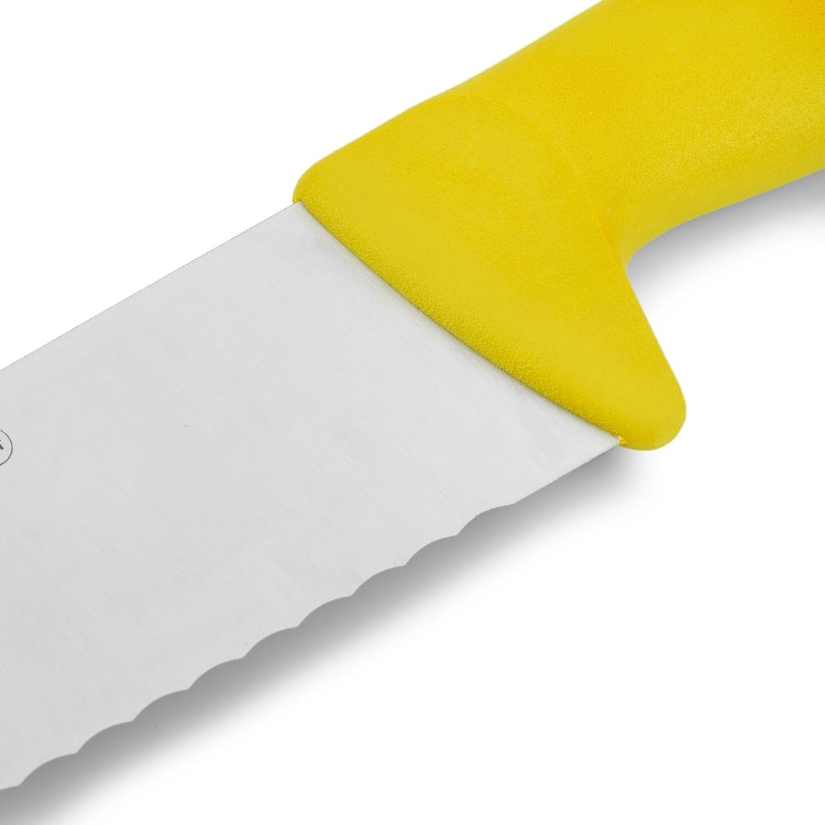 Arcos Cuchillo Pescadero Hoja Serrada Acero Inoxidable Nitrum 350 mm - Mayor Durabilidad y Corte Preciso - Mango Polipropileno Amarillo - Serie 2900
