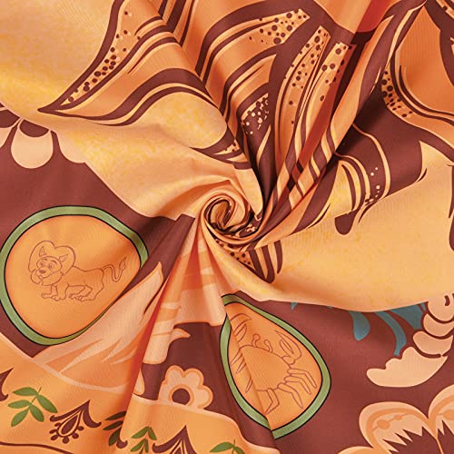 Yugarlibi Sonne Wandteppich Mandala Wandteppich Boho Vintage Blumen Wandbehang Orange Konstellation Wandbehang für Schlafzimmer Wohnzimmer Eingangshalle Hotel 150x130cm
