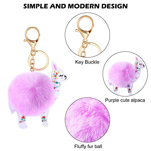 Willbond 9 Pieces Animal Pom Pom Keychain Cute Faux Fur Key Ring For Women Girls Bag Accessories #TOP3