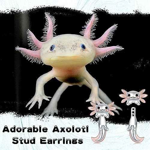 Animal Jacket Earrings for Womens 925 Sterling Silver Axolotl Pug Cat Goat Earrings Cute 3D Earrings Jacket Hypoallergenic3