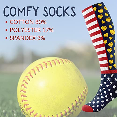 Softball Socks for Women Girls Youth - Athletic Over the Calf & Knee High Socks - Softball Funny Novelty Gifts4