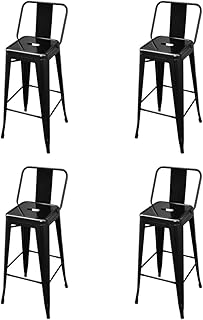 Czarne meble stalowe stołki barowe stołki barowe 4 szt. czarna stal