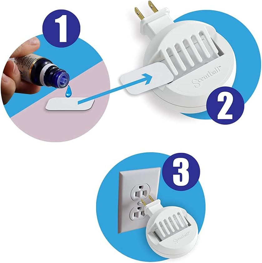 AromaHouse Scentball Plug in Waterless & Cordless Aromatherapy Diffuser with 5 Refill Pads