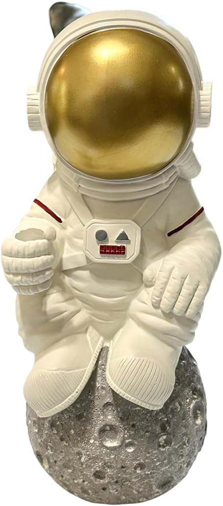 Resin Decorative Space Man on Earth Sculpture Desk lamp Statue Astronaut Modern Decorative Bedside Desk Table