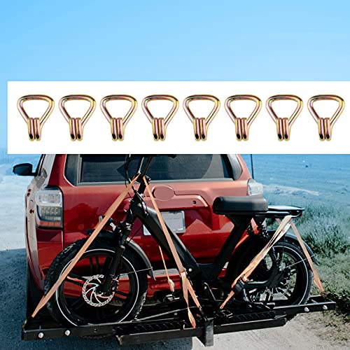 Foto von LOVIVER 8 Stücke Universal Ratsche Strap J Haken Ersatz Binden J-Haken für Rasenausrüstung, bewegliche Geräte, Motorrad