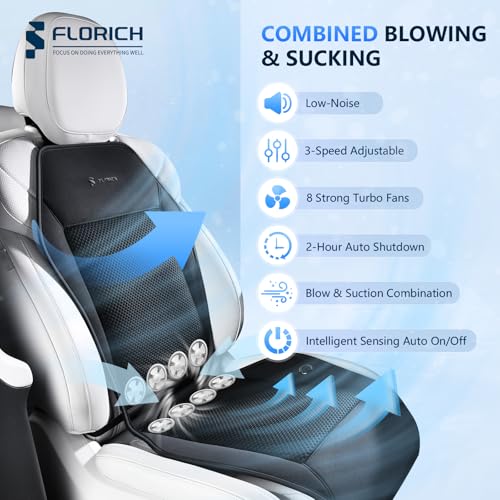 Image of FLORICH Cooling Car Seat Cover Ventilated Car Seat Cushion with 3-Speed Adjustable Universal Fit for Car SUV Truck Van for Summer, Gray