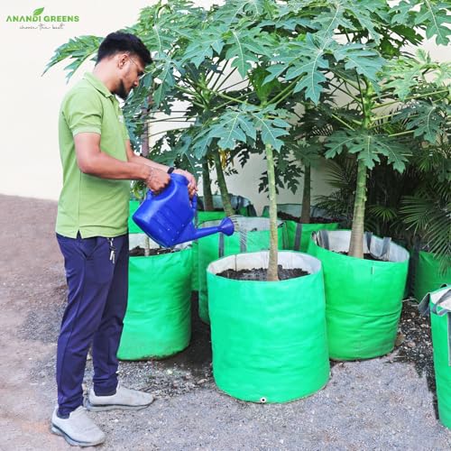 Image of Anandi Green's HDPE 24x24 Inch Pack of 2 Extra Large Grow Bag 260 GSM Round for Big Fruit Trees - Lemon, Guava, Papaya, Pomegranate, Banana | Tree Planter Pot for Terrace & Garden