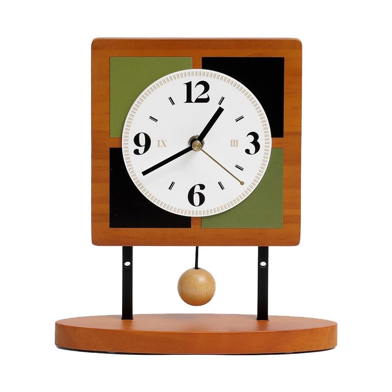 Reloj de mesa retro verde para decorar el salon y la mesita de noche