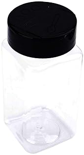 Bekith 16 Pack 9 Oz Plastic Spice Jars Bottles Containers with Black Cap – Perfect for Storing Spice, Herbs and Powders