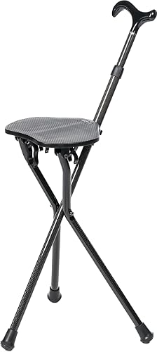 Miniatura 3 de Folding Cane Seat, Carbon Fiber Walking Stick with Chair, Portable, Compact Foldable Cane and Chair Combination with Carry Case