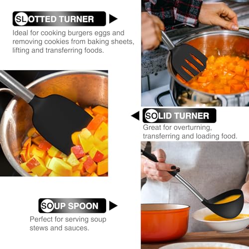 Silicone-Cooking-Utensils-Set-446F-Heat-Resistant-Kitchen-Utensils-30PCS-Non-Stick-Kitchen-Utensils-Spatula-Set-with-Holder-Stainless-Steel-Handle-Kitchen-Gadgets-Utensil-Set-Black