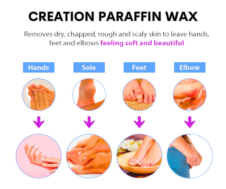 Paraffin Wax Refills by Creation: 6 lbs Peach Scented Paraffin Wax Beads Blocks for Paraffin Bath, Paraffin Wax Machine Refills for Hand Feet Dry Skin, Relieve Stiff Muscles Pain Deep Hydration