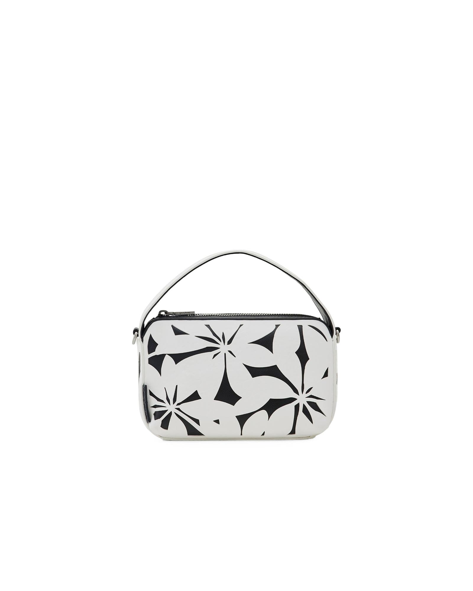 Black and white women's floral handbag Desigual Onyx Narbonne Mini - Women