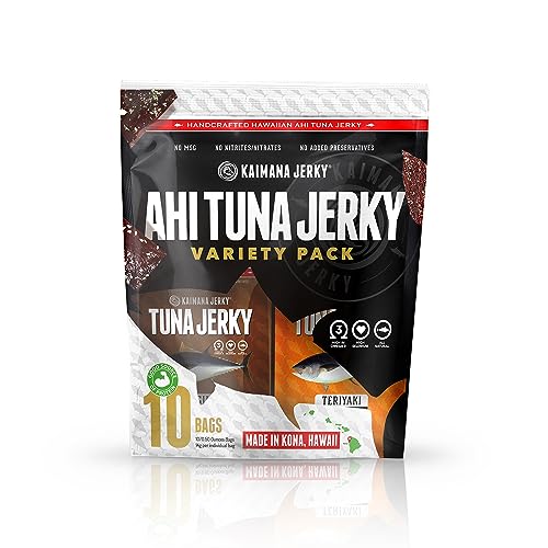 Kaimana Jerky Ahi Tuna Sampler Bundle - All Natural & Wild Caught Tuna Jerky. Made in USA. 9g Protein & Good Source Of Omega-3