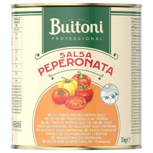 BUITONI Professional Salsa Peperonata, Fertige Tomatensauce, intensiver Tomaten- und Paprikageschmack, nach Peperonata-Art, 1er Pack (1 x 3kg Dose)
